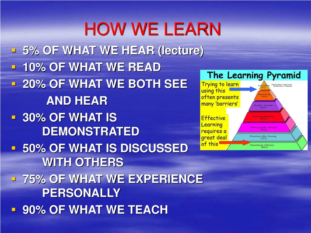 how we learn