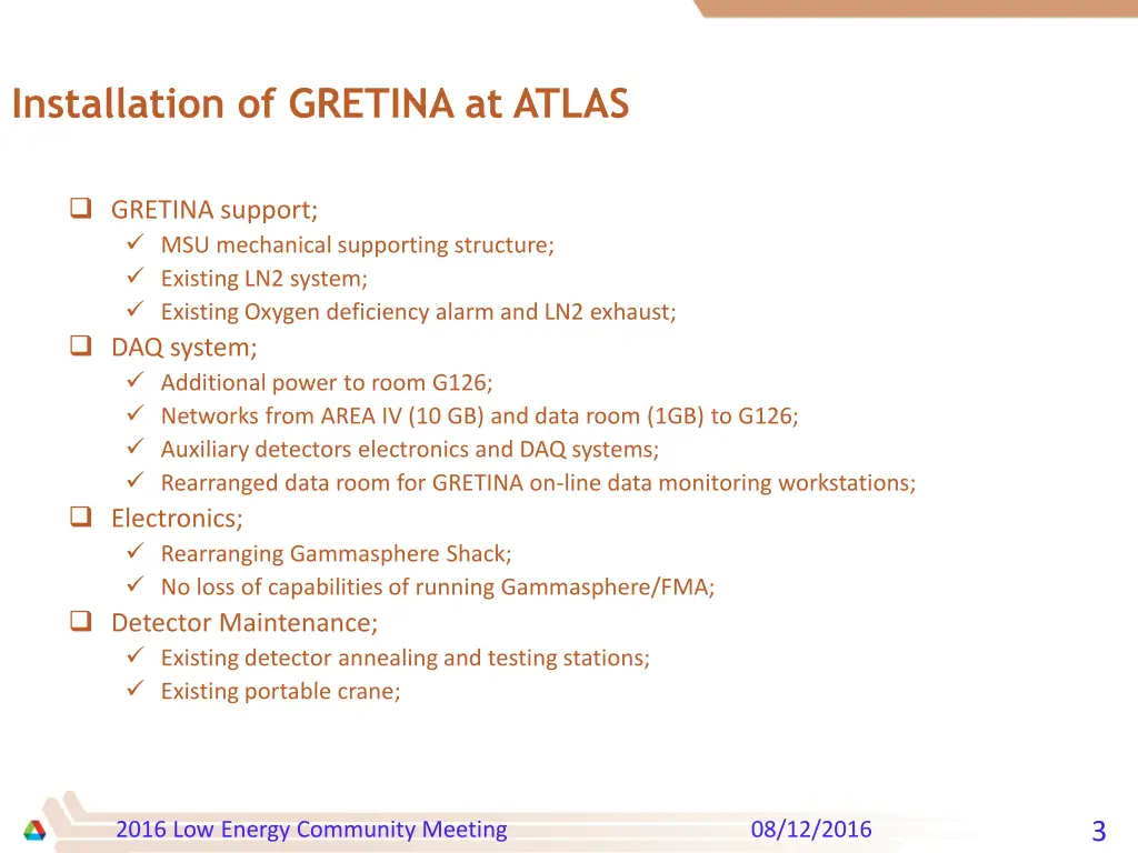 installation of gretina at atlas