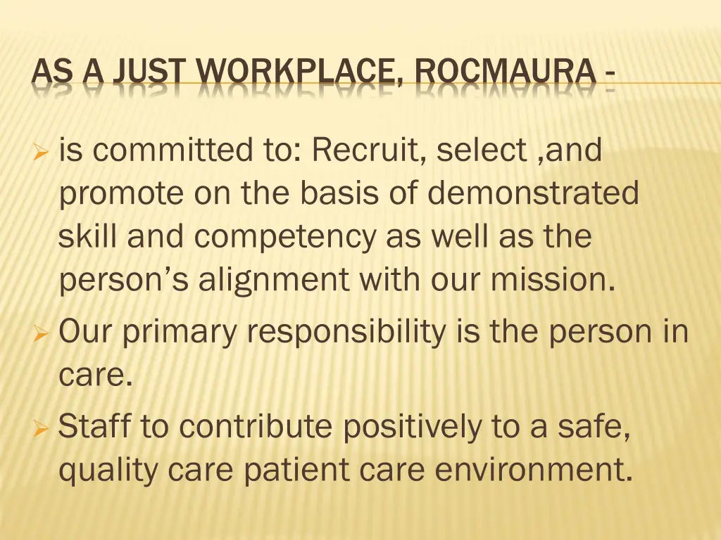 as a just workplace rocmaura