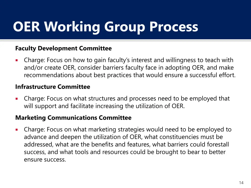 oer working group process