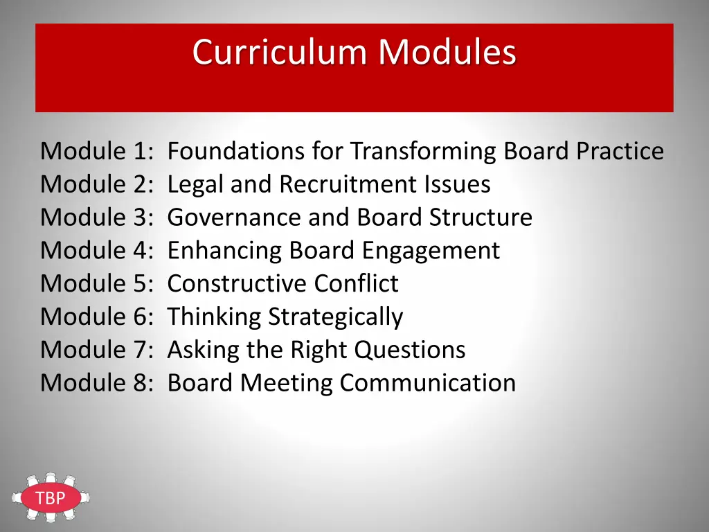 curriculum modules