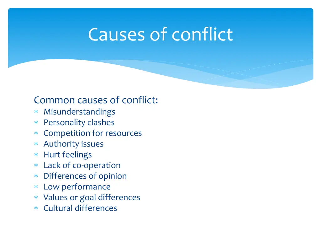 causes of conflict