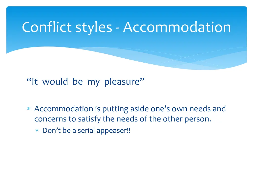 conflict styles accommodation