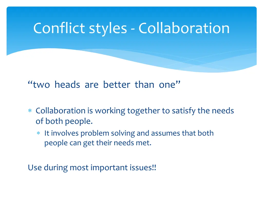 conflict styles collaboration