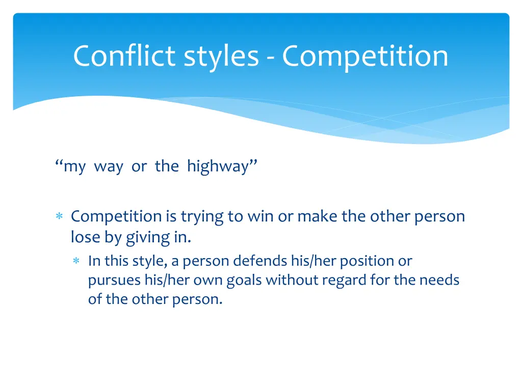 conflict styles competition