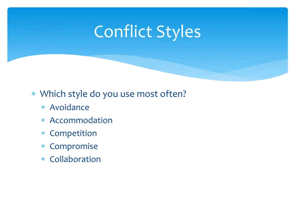 conflict styles