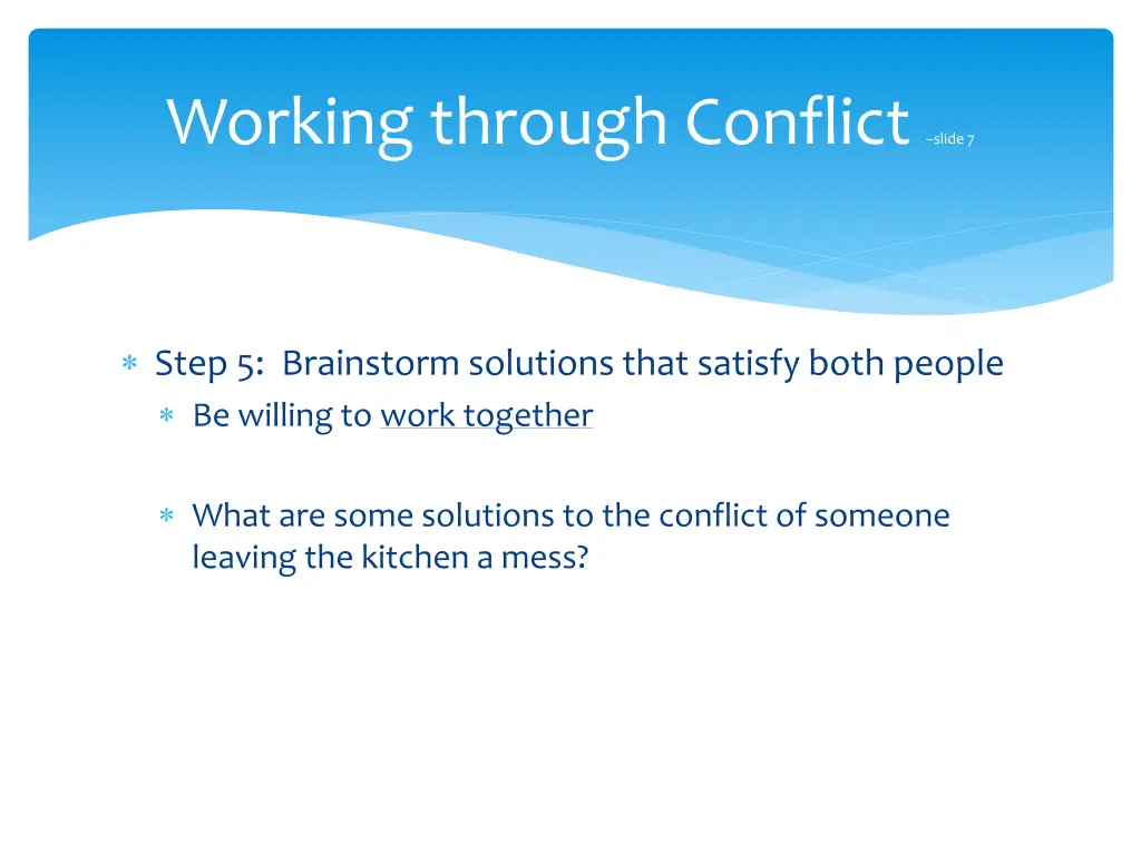 working through conflict slide 7