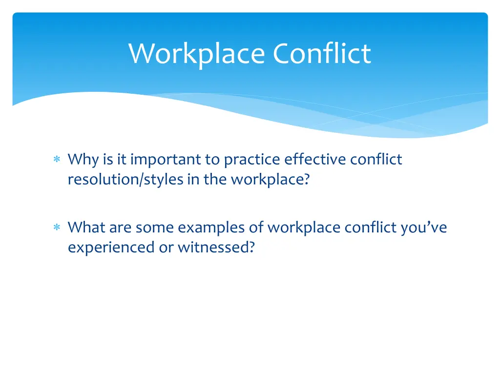 workplace conflict