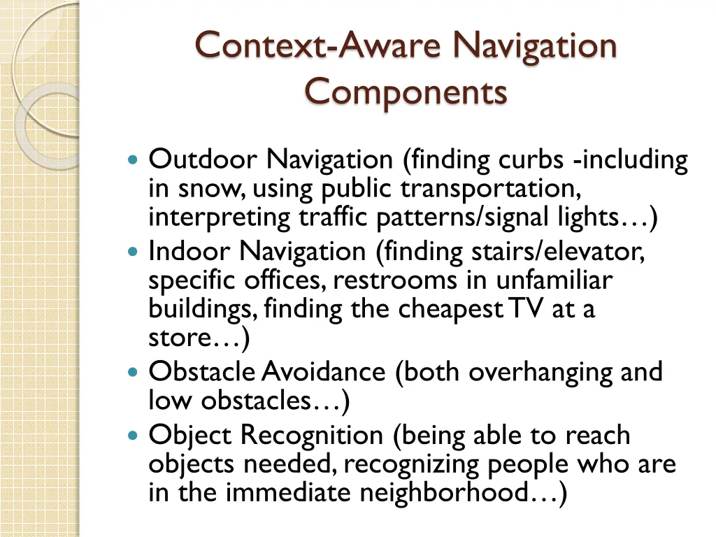 context aware navigation components