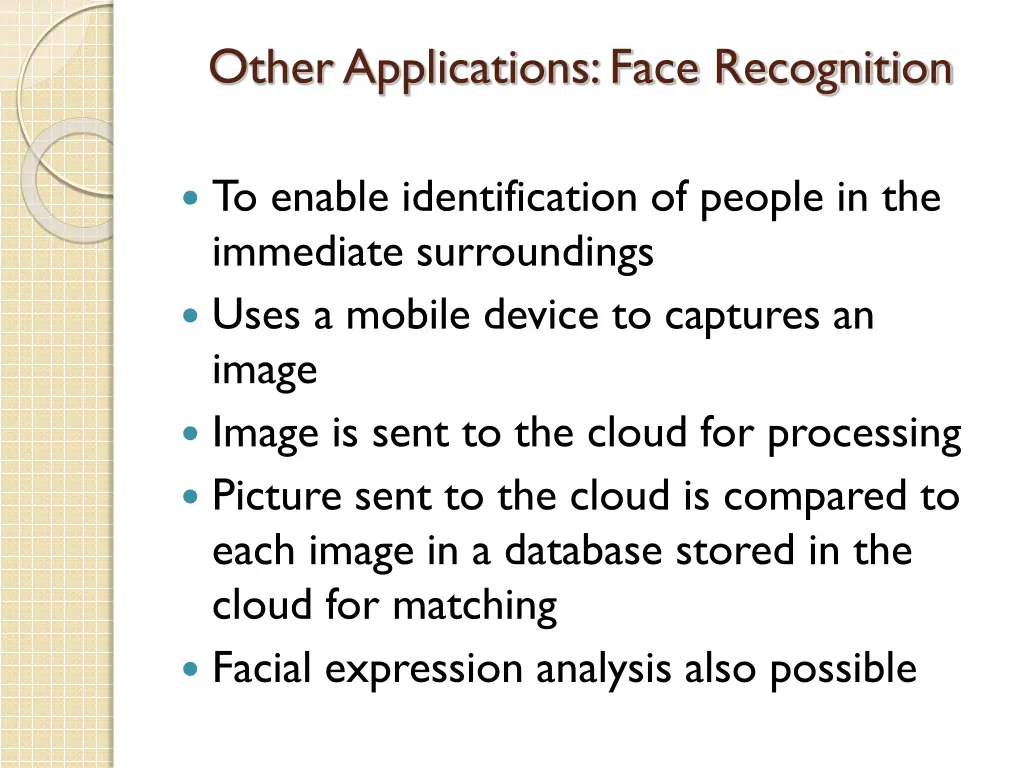 other applications face recognition