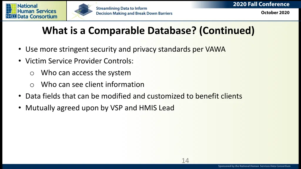 what is a comparable database continued