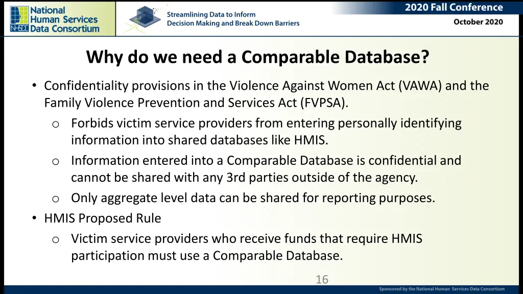 why do we need a comparable database