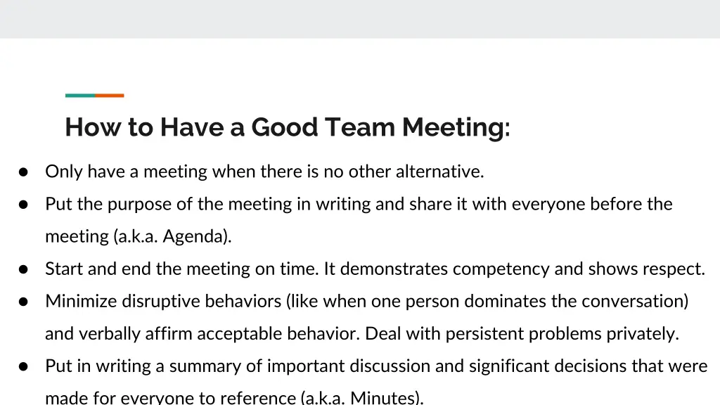 how to have a good team meeting