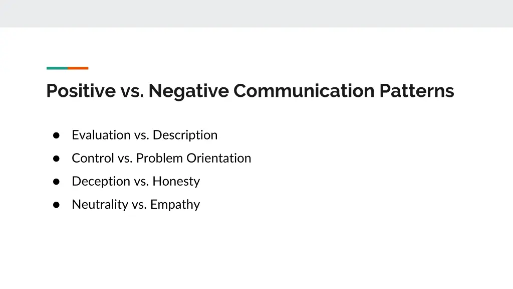 positive vs negative communication patterns