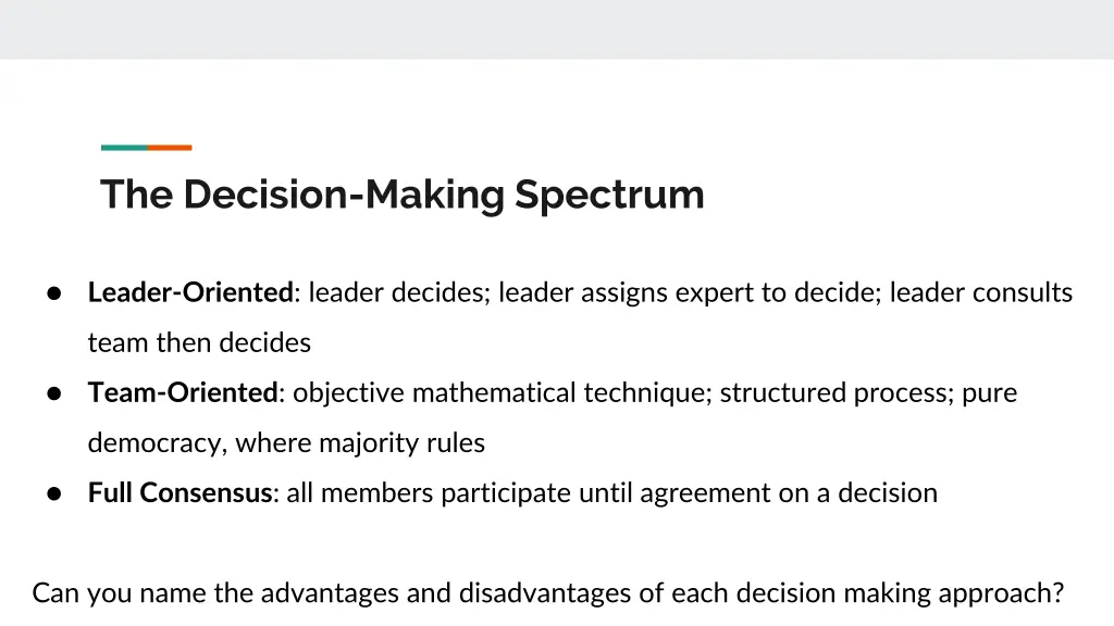 the decision making spectrum