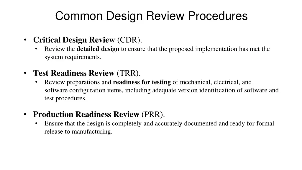 common design review procedures 1