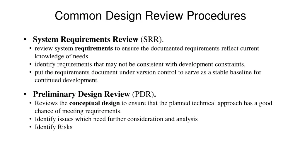 common design review procedures