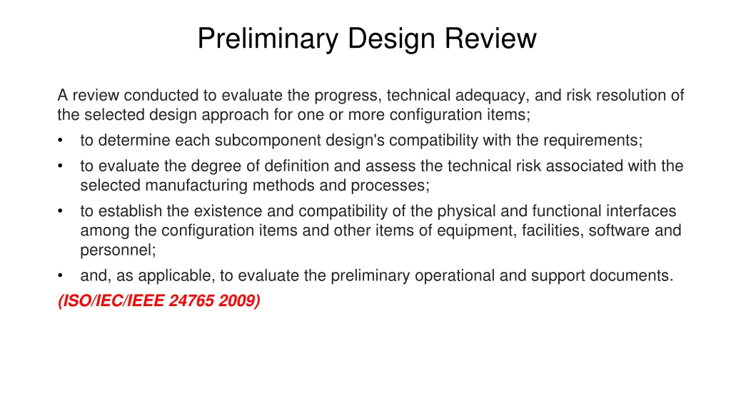 preliminary design review