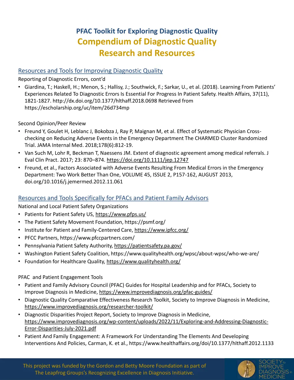 pfac toolkit for exploring diagnostic quality 3