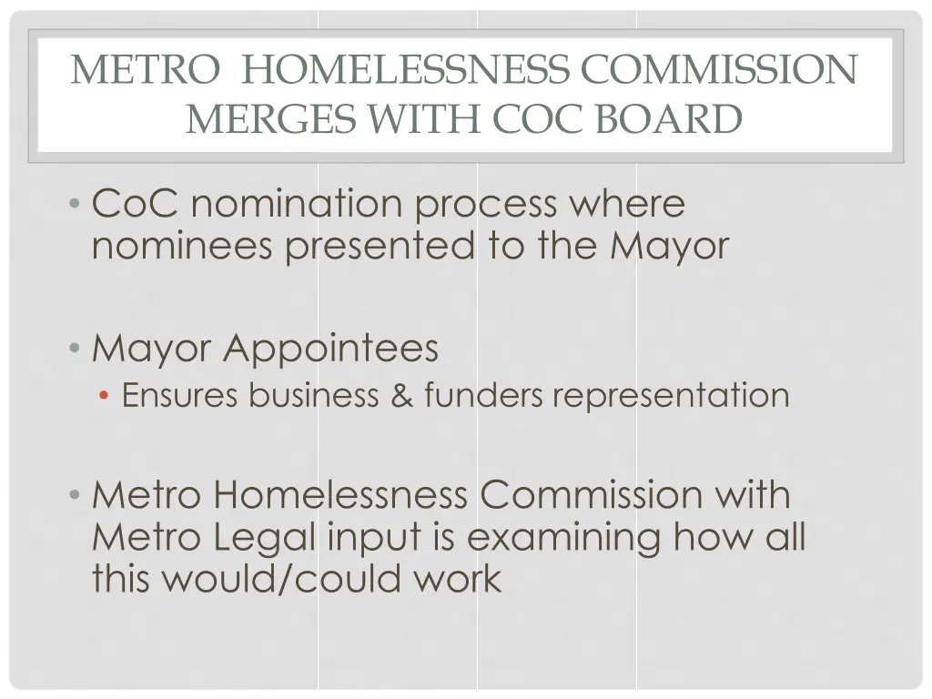 metro homelessness commission merges with