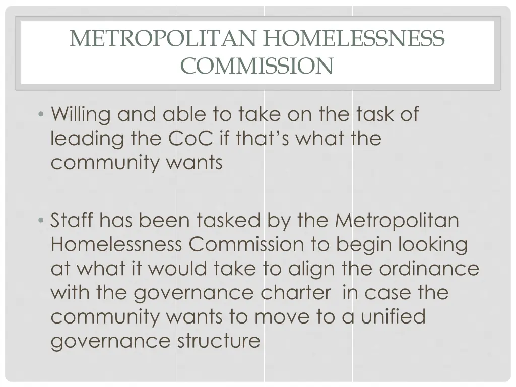 metropolitan homelessness commission