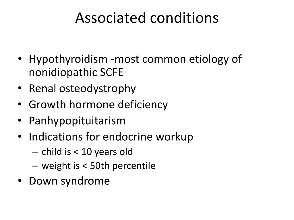 associated conditions