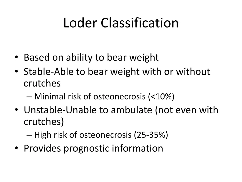 loder classification