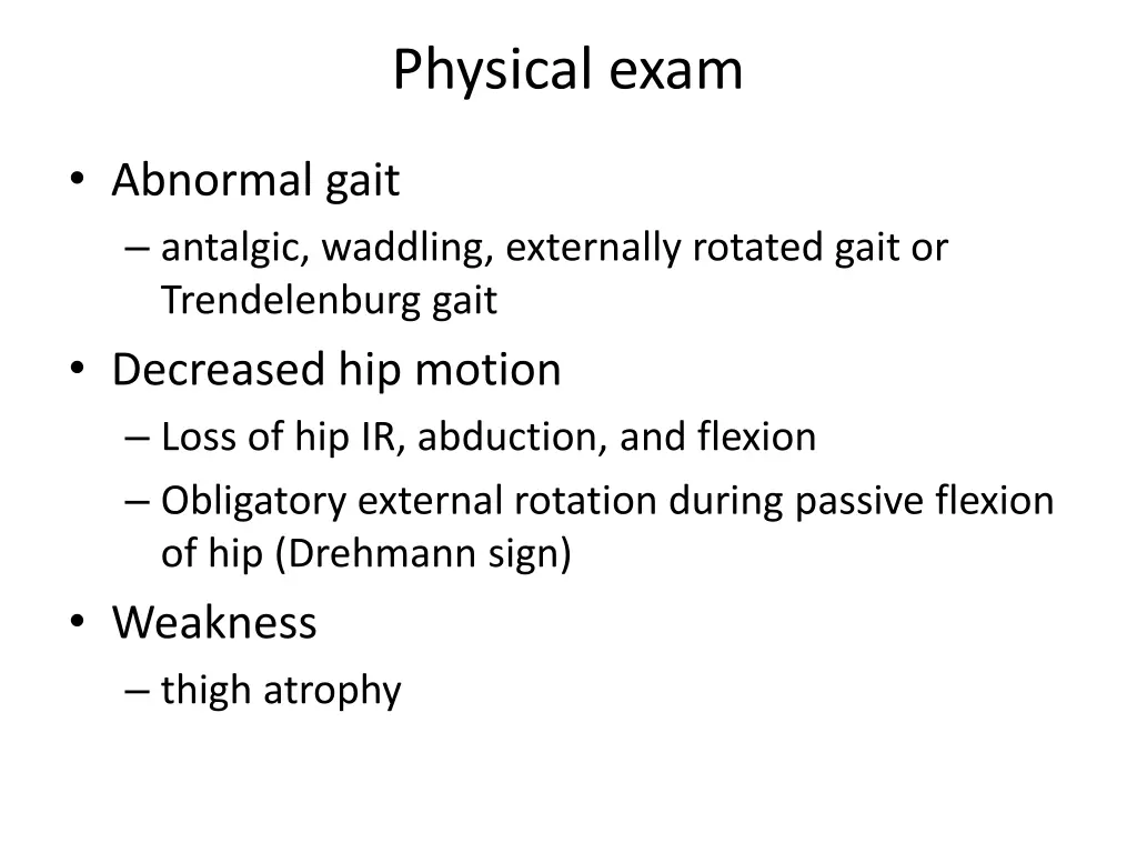 physical exam