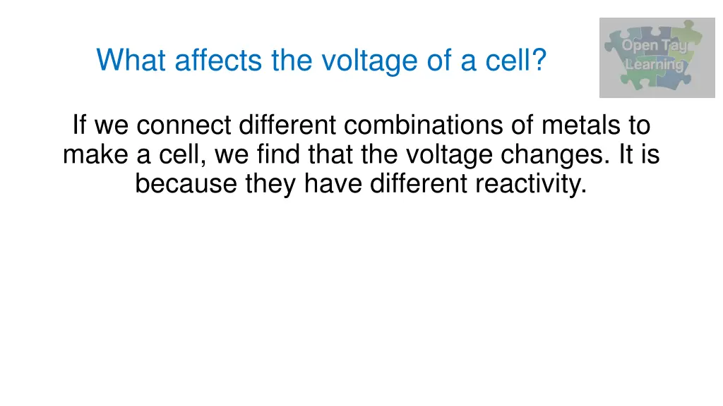 what affects the voltage of a cell