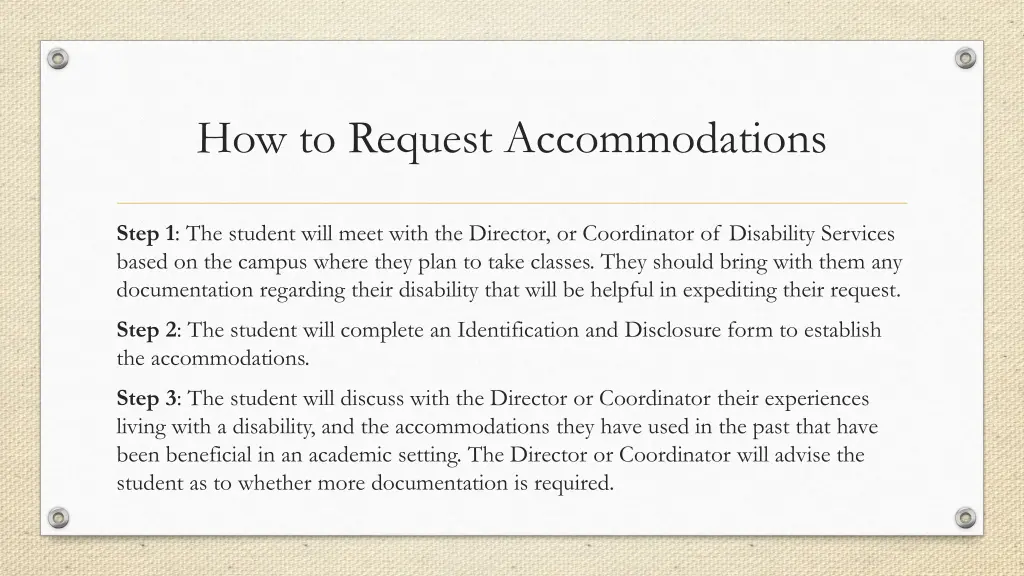 how to request accommodations