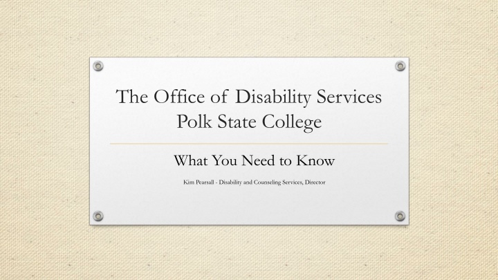 the office of disability services polk state