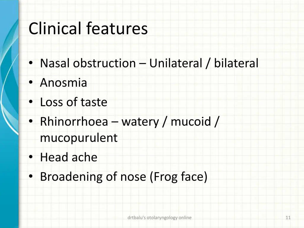 clinical features 1