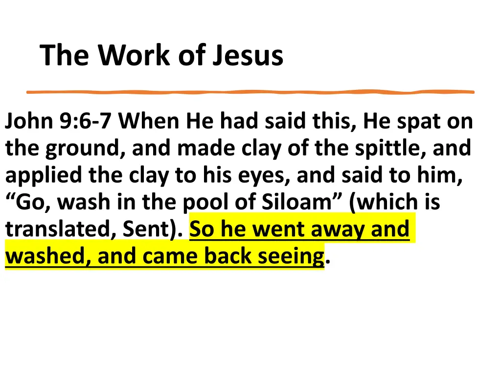 the work of jesus