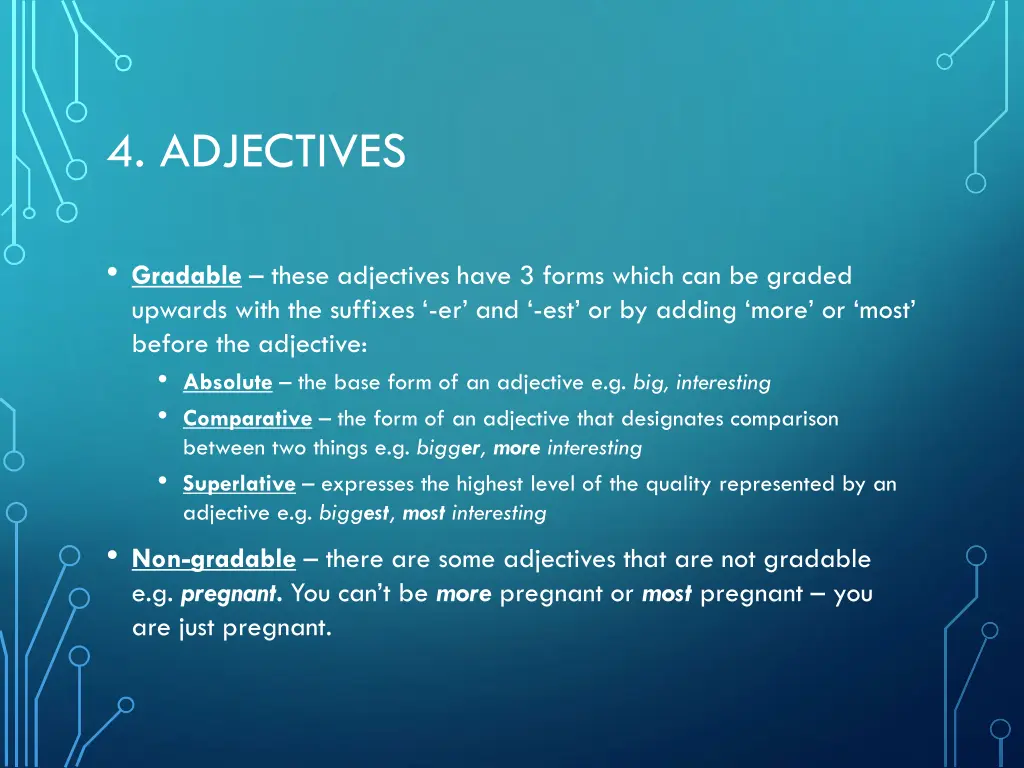 4 adjectives