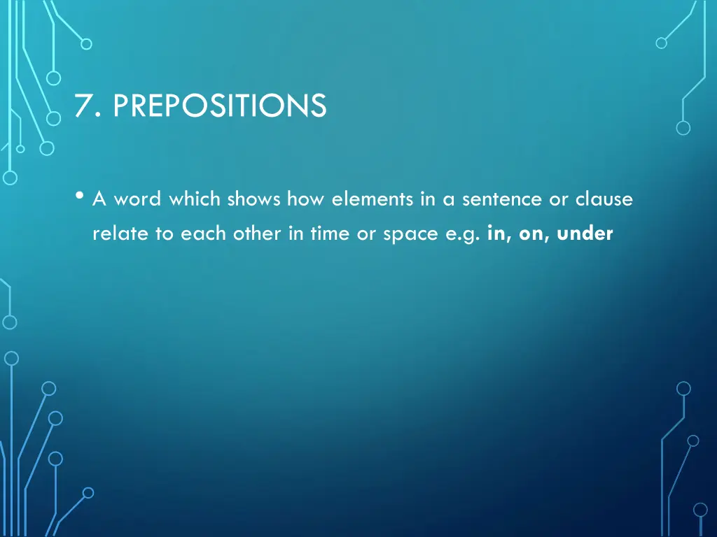 7 prepositions