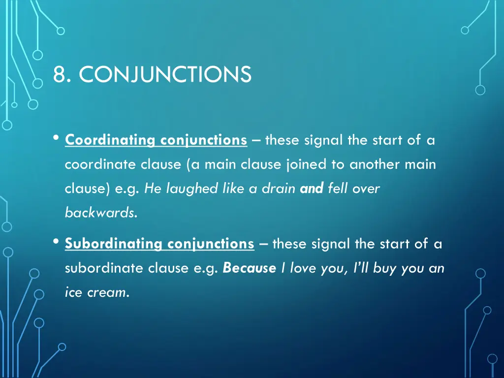 8 conjunctions