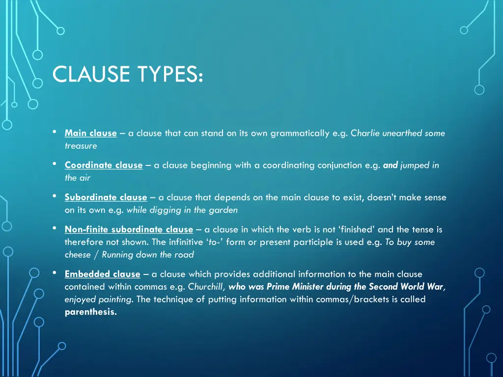 clause types