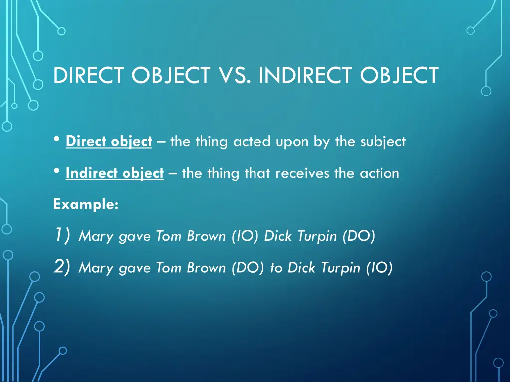 direct object vs indirect object