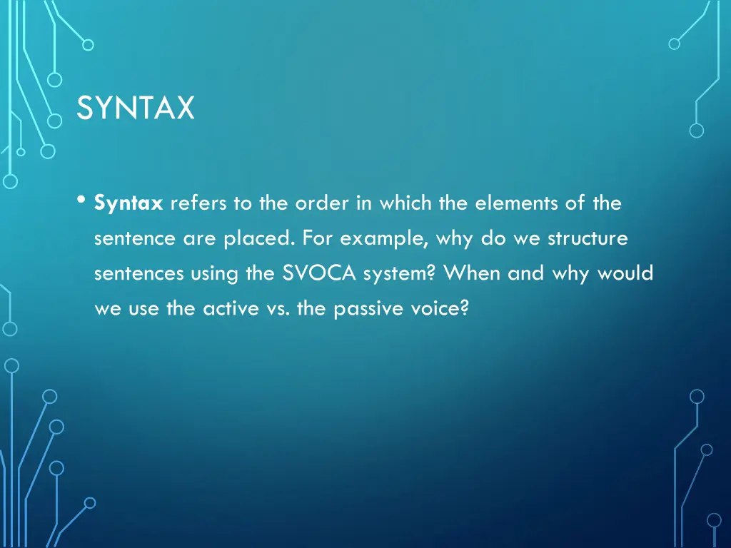 syntax