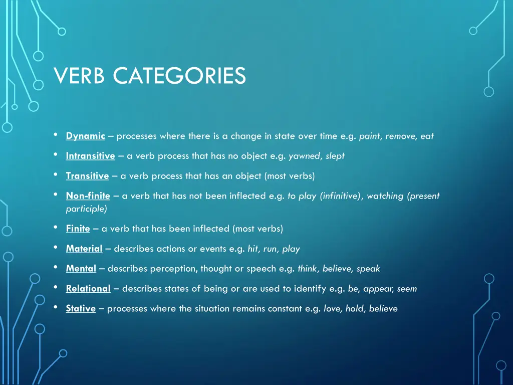 verb categories