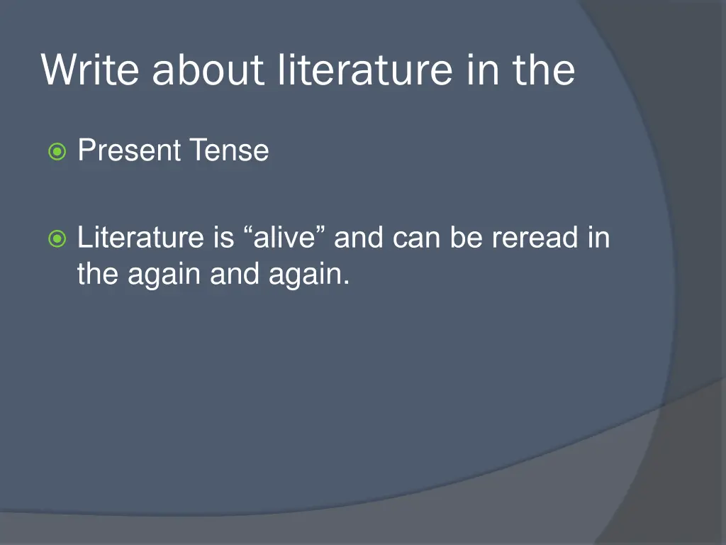 write about literature in the