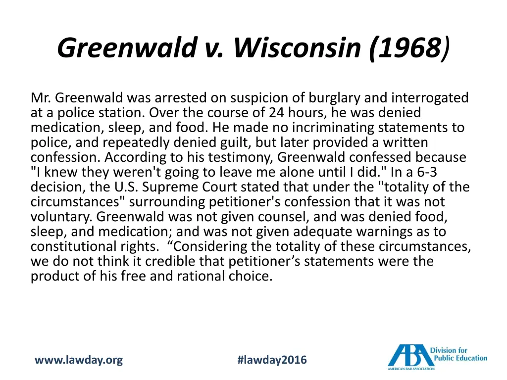 greenwald v wisconsin 1968