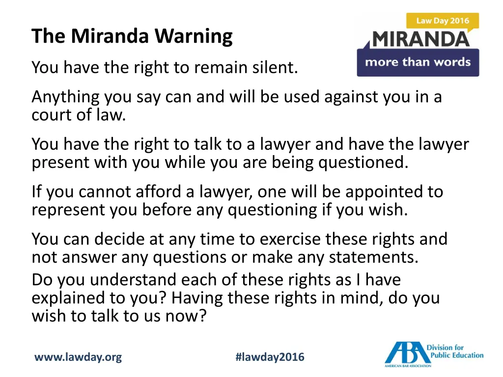 the miranda warning