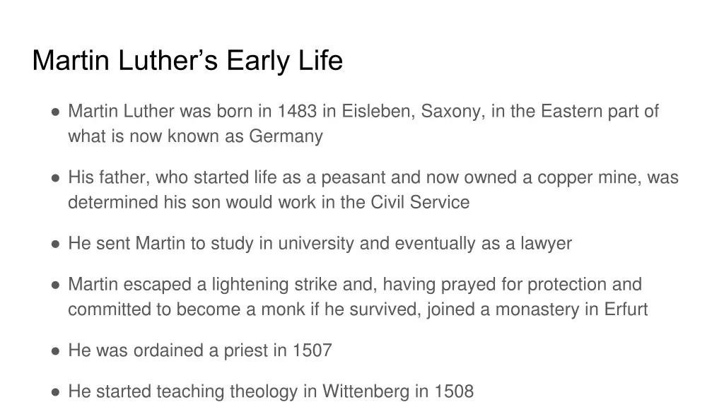 martin luther s early life