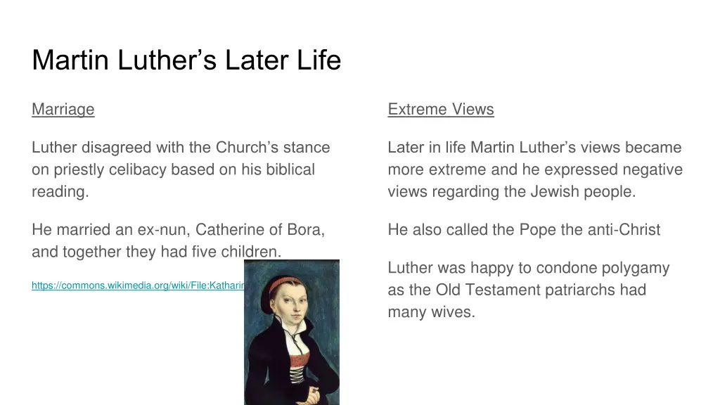 martin luther s later life