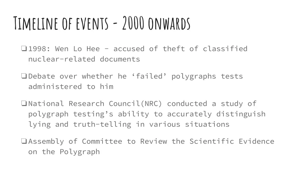 timeline of events 2000 onwards