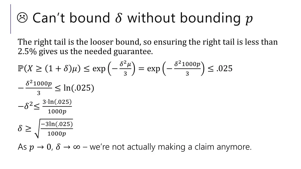 can t bound without bounding