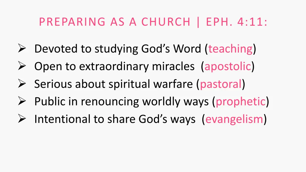 preparing as a church eph 4 11