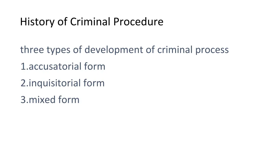 history of criminal procedure