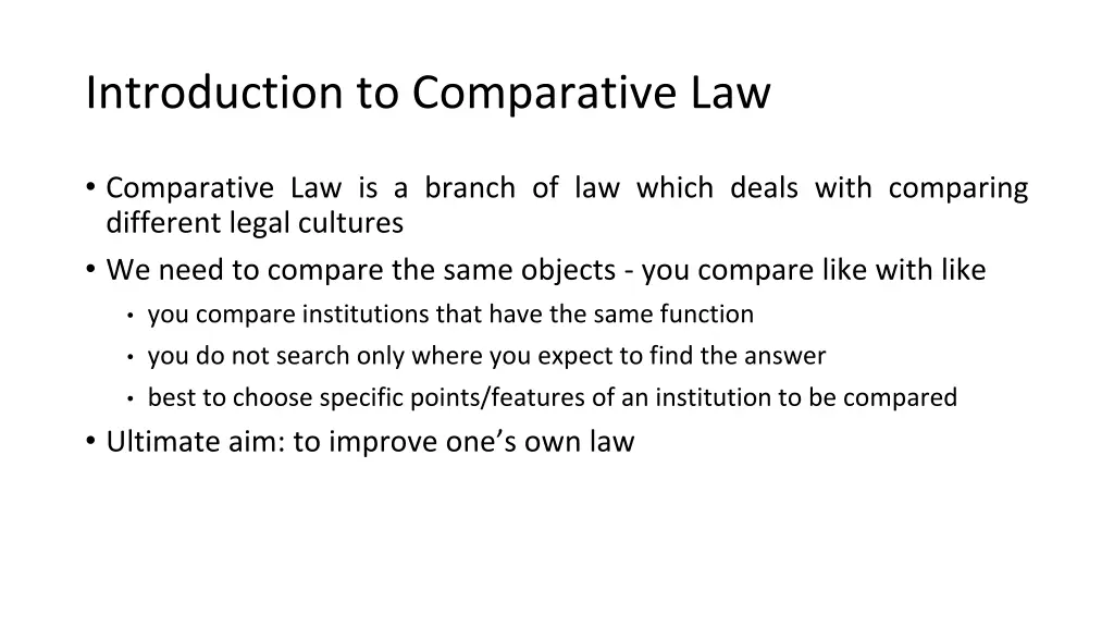 introduction to comparative law